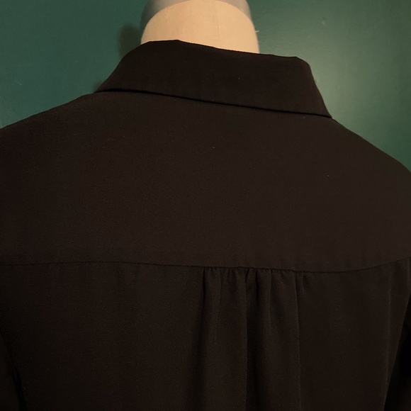 Black long sleeved chiffon formal blouse - Picture 3 of 4